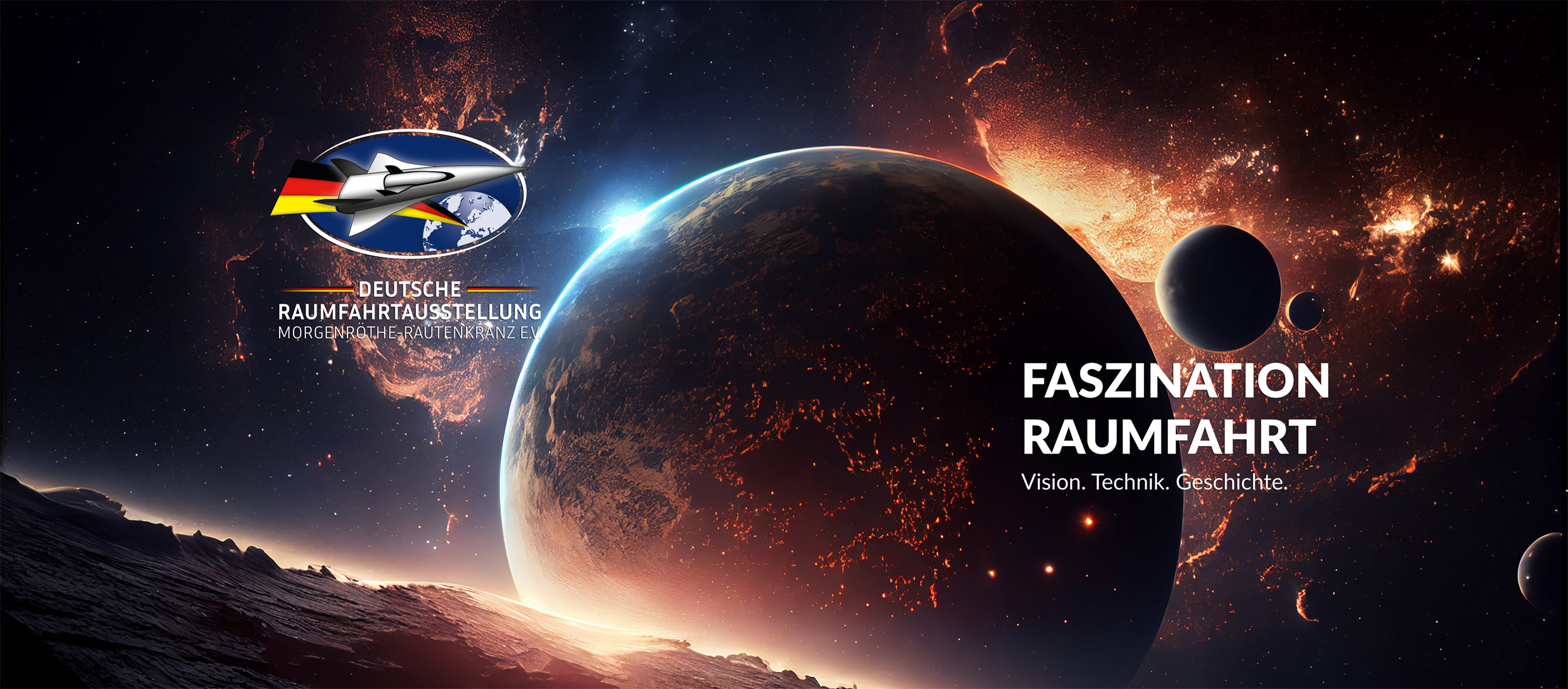 Planeten vor dem Himmel voller Sterne