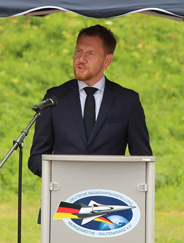 Foto: Rede Ministerpräsidenten Michael Kretschmer vor dem ersten Spatenstich